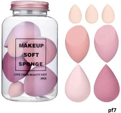 Morbee Makeup Sponge Set Beauty Blender with Egg Case ( 4 Big + 3 Mini -7 Pcs set)jp07