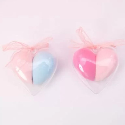 feelhigh Unique Heart Shape Beauty Blender puff Set of 4 for Makeup With Storage Box