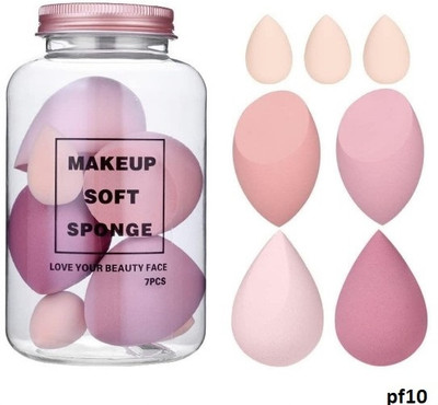 Morbee Makeup Sponge Set Beauty Blender with Egg Case ( 4 Big + 3 Mini -7 Pcs set)jp010