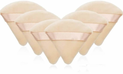 NYLI Professional Triangle Makeup Powder Puff-Smooth Coverage Liquid, Cream & Powder 6pcs (Skin)