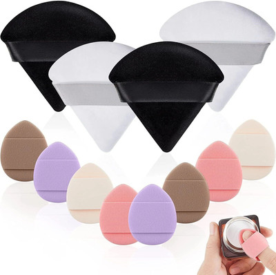 DEQNAIL 6-Triangle & 4-Finger Soft Makeup Puff, for Sponges Beauty Blender Makeup Tool