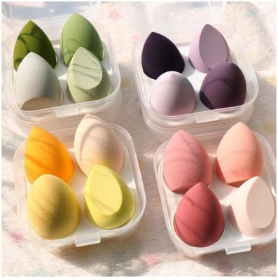 GLOW FIRST Makeup Sponge Set Beauty Blender with Egg Case, Soft Sponge For Liquid