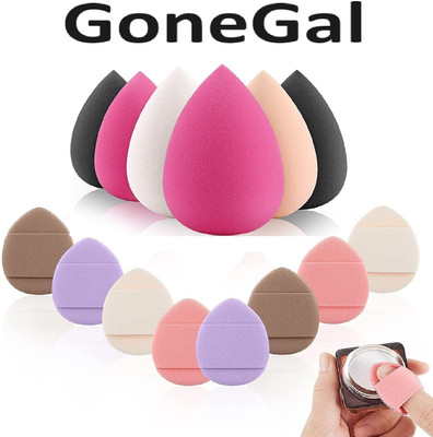 Gonegal 8Pc Finger Cosmetics Puff With 6PC Makeup Blender Puff Set Concealer Foundation