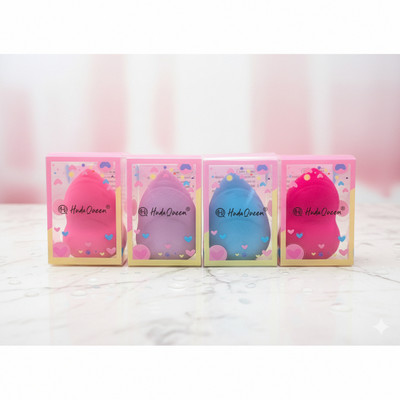 HUDAQUEEN Makeup Puff Applicator Pack of 4 Soft Beauty Blender Style