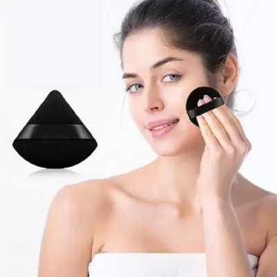 Elecsera Powder Puff, Multicolors Triangle Wedge shape Puff, Sponges for Makeup Pack Of 1