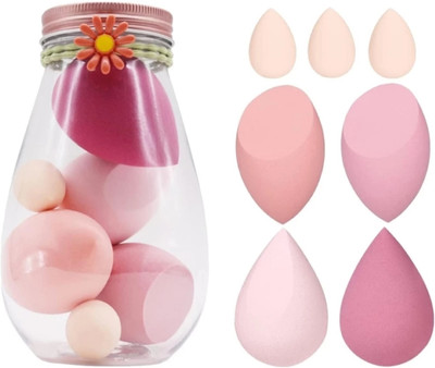 feelhigh Makeup Sponge Set Beauty Blender with Egg Case- 7 Pieces