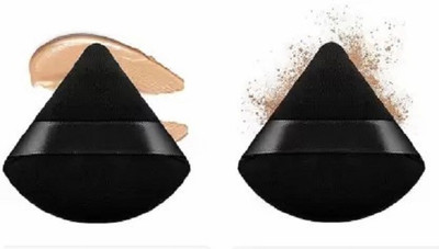 Glamezone Powder Puff, Multicolors Triangle Wedge shape Puff, Sponges for Makeup Pack Of 2