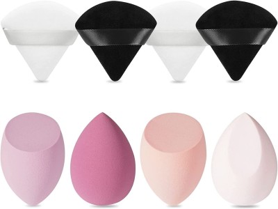 RUBY FACE 4 Beauty Blender Sponge with 4 Triangle Makeup Puff Powder Puff 8 pcs set