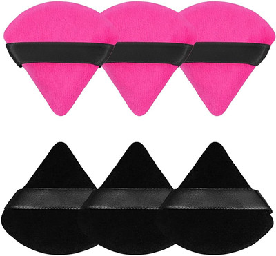 Puka 6 Triangle Powder Puff for Women Face Dry Wet Use Makeup Puff