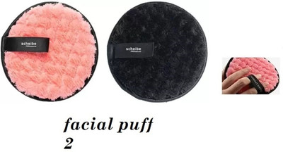 Zailie Face Cleaning Soft Cotton Rounds Sponge Multicolor 2 PCS