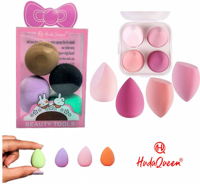 HUDAQUEEN 4 Mini + 4 Big Makeup Sponges for Perfect Foundation Coverage