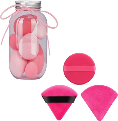 Beautiflame 7in1 Professional Blender Set For Face Makeup triangle makeup And Round Puff