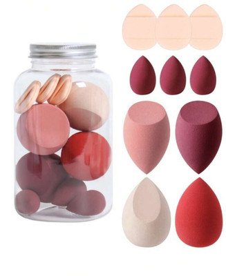 feelhigh Versatile Beauty Blender Set: 10pcs Cosmetics Sponge Kit with Storage Container