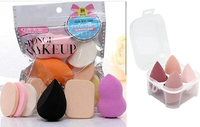 APPARA Makeup Sponge Blender Puff(6 pcs)+Makeup Sponge Blender Set of 4 + Egg Case