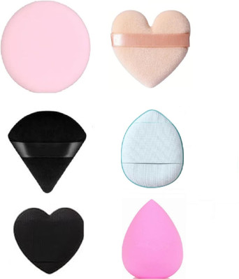 Facejewel Makeup Triangle Sponge Blender With Finger Puff, Soft Sponge
