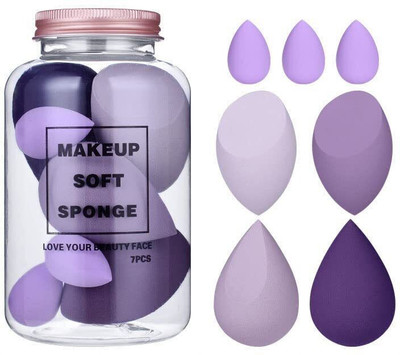El Syco Soft Beauty Blender Sponge Set with Egg Case (4 Big + 3 Mini-7 Pc)