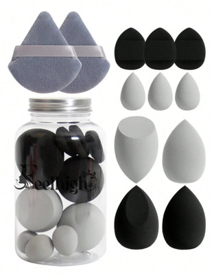 feelhigh Versatile Beauty Blender Set 12pcs Cosmetics Sponge Kit with Storage Container