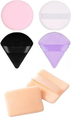 Facejewel Triangle Round And Square Powder Puff Washable Soft Sponge Wet Dry Makeup Tool