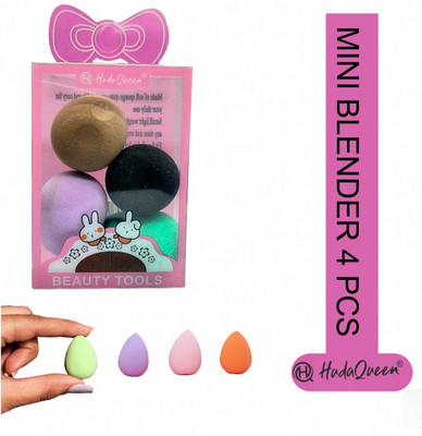 HUDAQUEEN Mini Cosmetic Sponge Applicators 4pc for Flawless Look color may vary