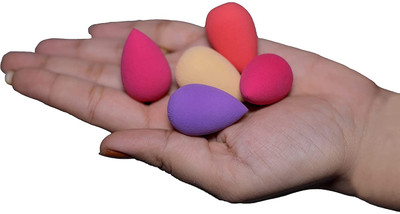lakyou Glow Multicolor Tear Shape Mini Beauty Blender Sponge - Pack of 5