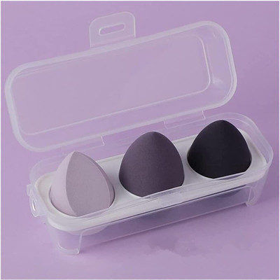 LOVHIDE Makeup Sponge Puff 3 Pcs With Storage Box Foundation Powder Beauty Tool