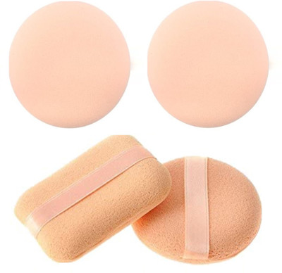 WECHARMERZ 3pcs Round & 1pc Square Loose Powder Puff Pad Washable Pack Of 4