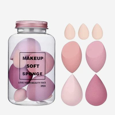 Sarbeau Beauty Makeup Sponge 7pcs Puff Blender Foundation Sponge Set With jar _C_032