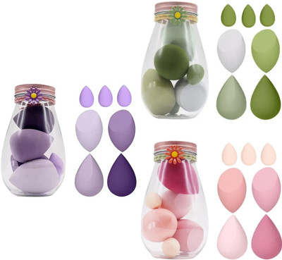 feelhigh Makeup Sponge Set Beauty Blender with Egg Case- 7 Pieces -pack3
