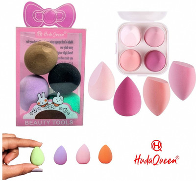 HUDAQUEEN Compact Makeup Blender Set – 8 Pc Mini and Big Sponges for Foundation