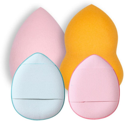 Beautiflame 2Pcs Makeup Sponges Set Blender With 2Pcs Finger Holder Sponge Puff