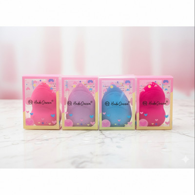 HUDAQUEEN 4-Pack Makeup Puff Applicator Set Puffy Beauty Blender Soft