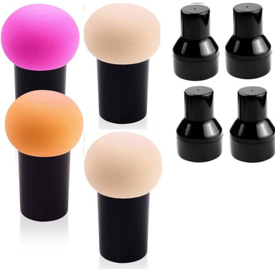 Beautiflame Soft Mushroom Shape 4 Pieces Blender for Liquid, Cream Puff STORAGE BOX