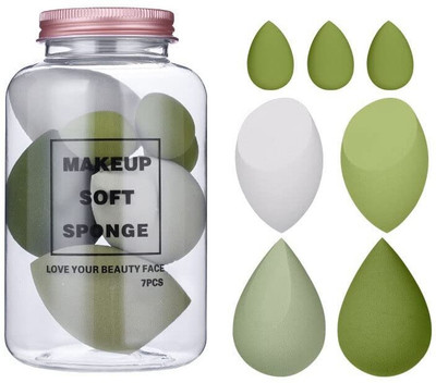 huda.bb NEW Makeup Sponge Set Beauty Blender with Egg Case ( 4 Big + 3 Mini)