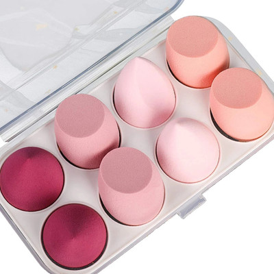 Lenon Blender Sponge 8 Pcs in A Storage Box ,Makeup Cosmetic Puff With Storage Box