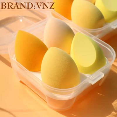 vnz Blender Sponge 4 Pcs in A Storage Box,Makeup Cosmetic Puff With Storage Box