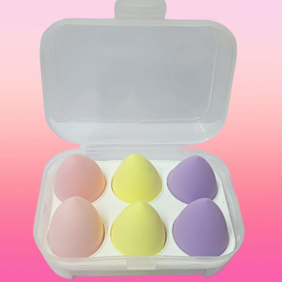Gonegal 6pcs Makeup Sponge Case Blender Beauty Sponge Wet And Dry Storage Box