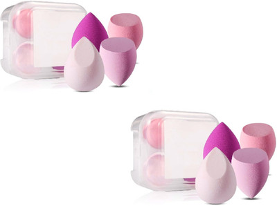 PARK DANIEL Ultra soft Beauty Blender Makeup Sponge Set of 4 with box (Multicolor) Pack of 2