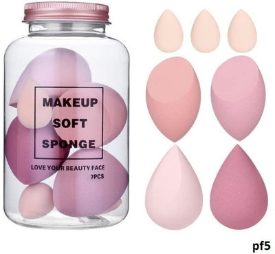 Morbee Makeup Sponge Set Beauty Blender with Egg Case ( 4 Big + 3 Mini -7 Pcs set)jp05