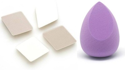 Basicare All In One Non Latex Foundation Sponge Waterdrop Purple and Diamond Sponge