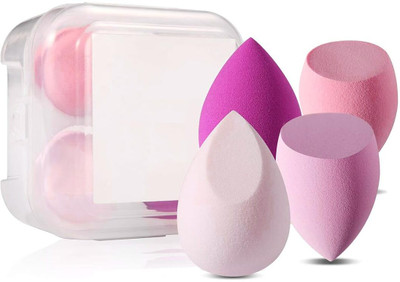 house of common Multi-color Makeup Sponge 4 Set Box, Beauty Blender For Perfect Blending Pack 1
