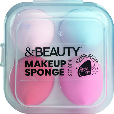 &BEAUTY Blender Makeup Sponge Set of 4 with box (Multicolor)