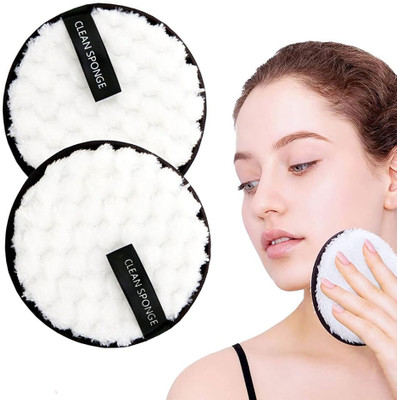 Dazzle Beauty New 2PCS Multifunctional | Round Cleansing Puff, Make up Remover Wipes Sponge
