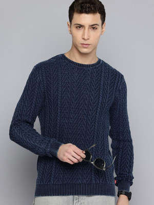 LEVI'S Round Neck Solid Men Pullover
