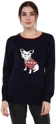 MODA ELEMENTI Round Neck Embroidered Women Pullover
