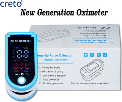 CRETO Heart Rate and SpO2 Level Oxygen Meter Pulse Oximeter(Blue)