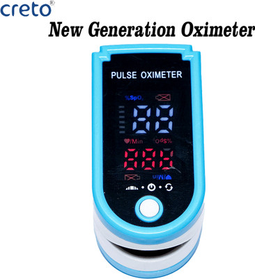 CRETO Oximeter (SpO2) Blood Oxygen LED Display Pulse Oximeter(Blue)