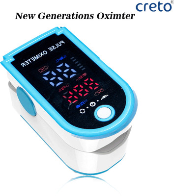 CRETO Oximeter with Oxygen Saturation Monitor, Heart Rate and SpO2 Level/ Pulse Oximeter(Blue)