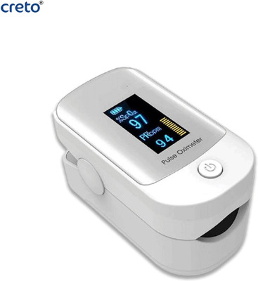 CRETO Portable Digital Pulse Oximeter Measure SpO2 and Pulse Rate Instantly/ Pulse Oximeter(White)