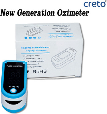 CRETO Oximeter with Oxygen-Saturation Monitor, Heart Rate and SpO2 Levels Pulse Oximeter(Blue)