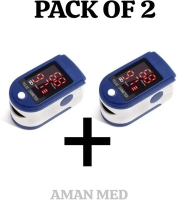 Aman Med Oxygen Saturation Monitor, Heart Rate and SpO2 Level Oxygen Meter (Pack of 2) Pulse Oximeter(White BLUE)